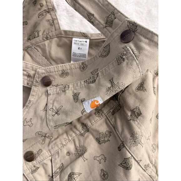 Carhartt "Happy Camper" Overalls Size 4T - Picture 4 of 7
